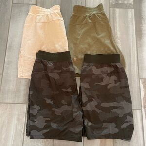 Bundle Of 4 Lululemon Men’s Liner-less Atheltic Shorts Size Large Solids Camo